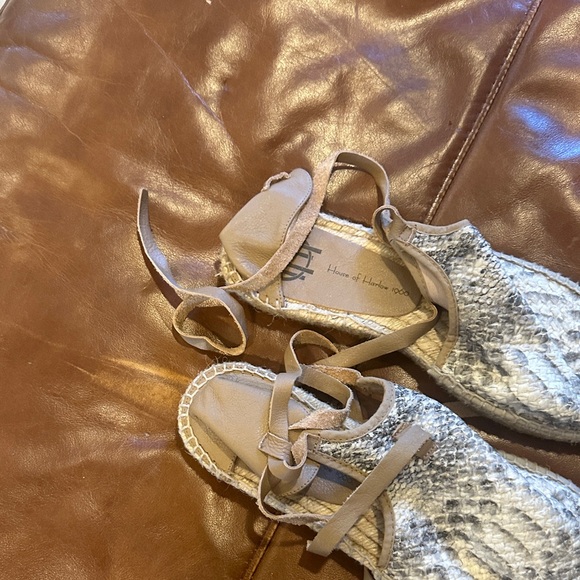 Silver Espadrille Lace-Up Flats - Picture 4 of 10